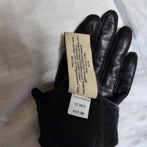 Fownes Brothers Whipstitch Leather Gloves - 2019 - Black - Sz M - Picture 9 of 9